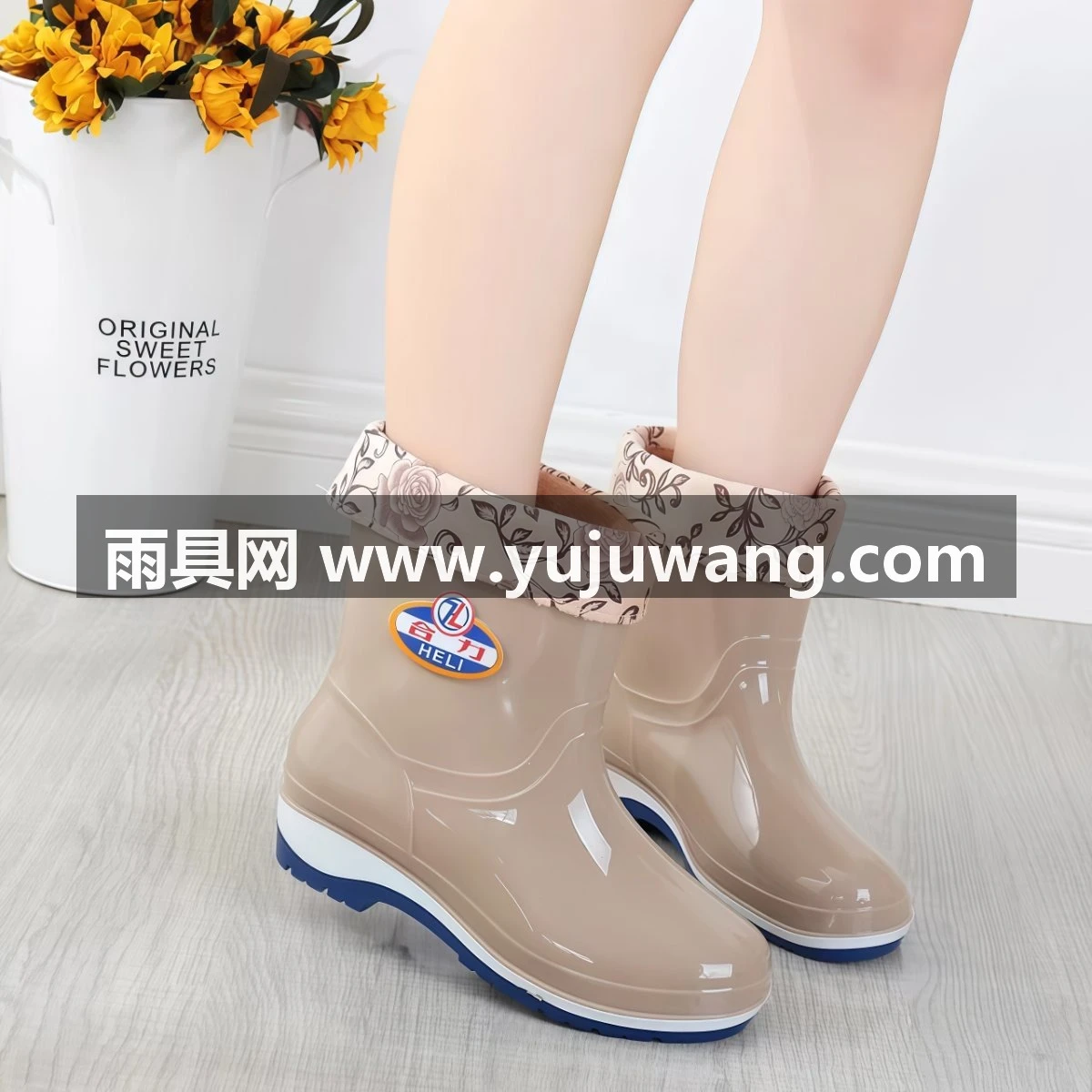 武汉雨具网·四季雨鞋女短筒成人加绒雨靴时尚防水鞋女士防滑中筒胶鞋套鞋保暖·产品图2