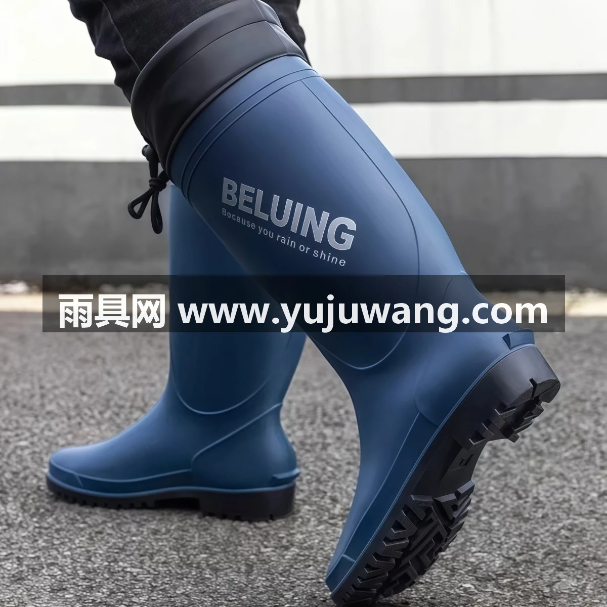 武汉雨具网·英伦雨鞋男款2026新款防滑胶鞋外卖骑手水靴长高筒钓鱼雨靴防水鞋·产品图2