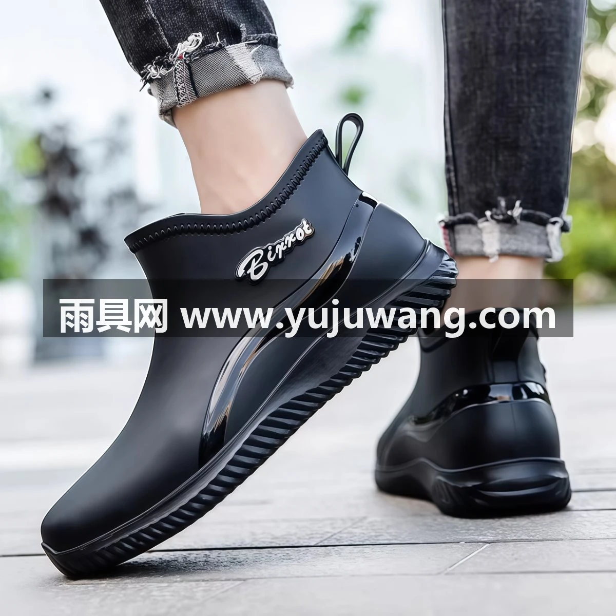 雨鞋男款春季厨房厨师工作劳保骑手雨天钓鱼防滑防水加绒胶鞋水鞋