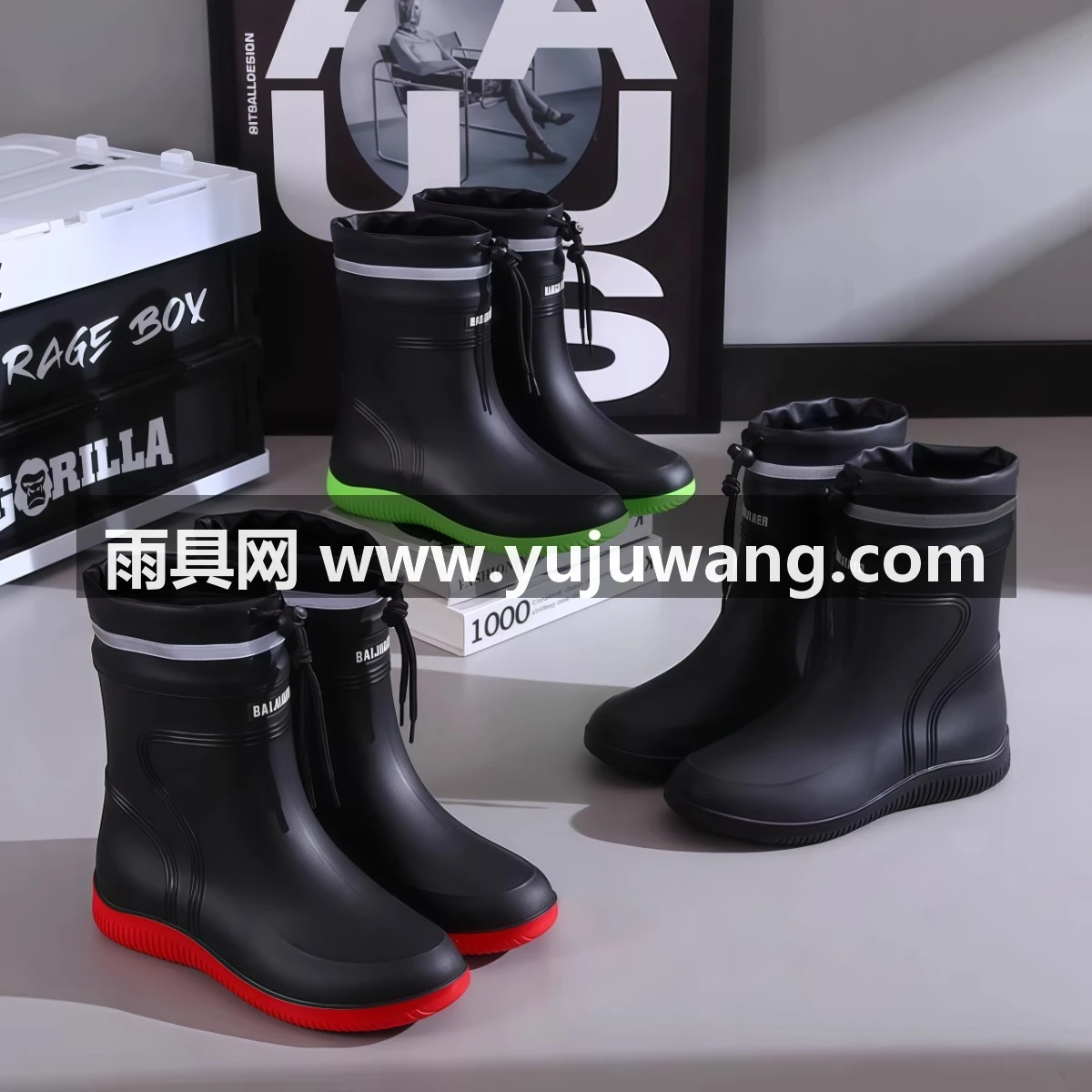 武汉雨具网·雨鞋男款2026新款防水鞋中筒防滑套鞋雨靴子户外胶鞋男女耐磨轻便·产品图4