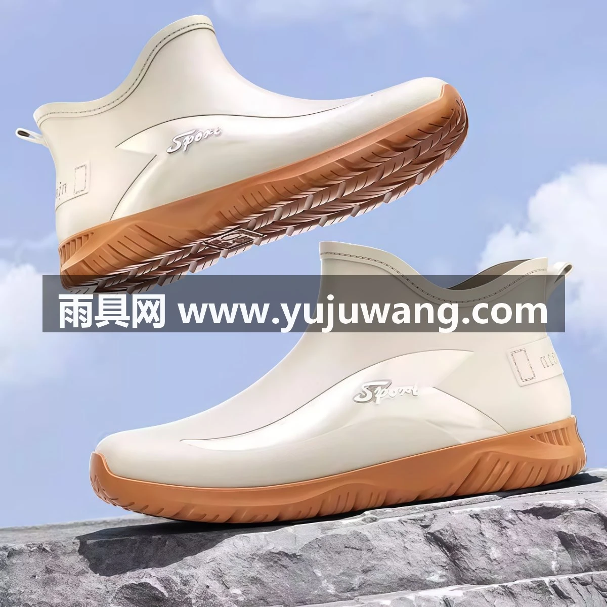 武汉雨具网·时尚钓鱼工作雨鞋男士短筒防水休闲雨靴外穿厨房防滑胶鞋厚底水鞋·产品图5