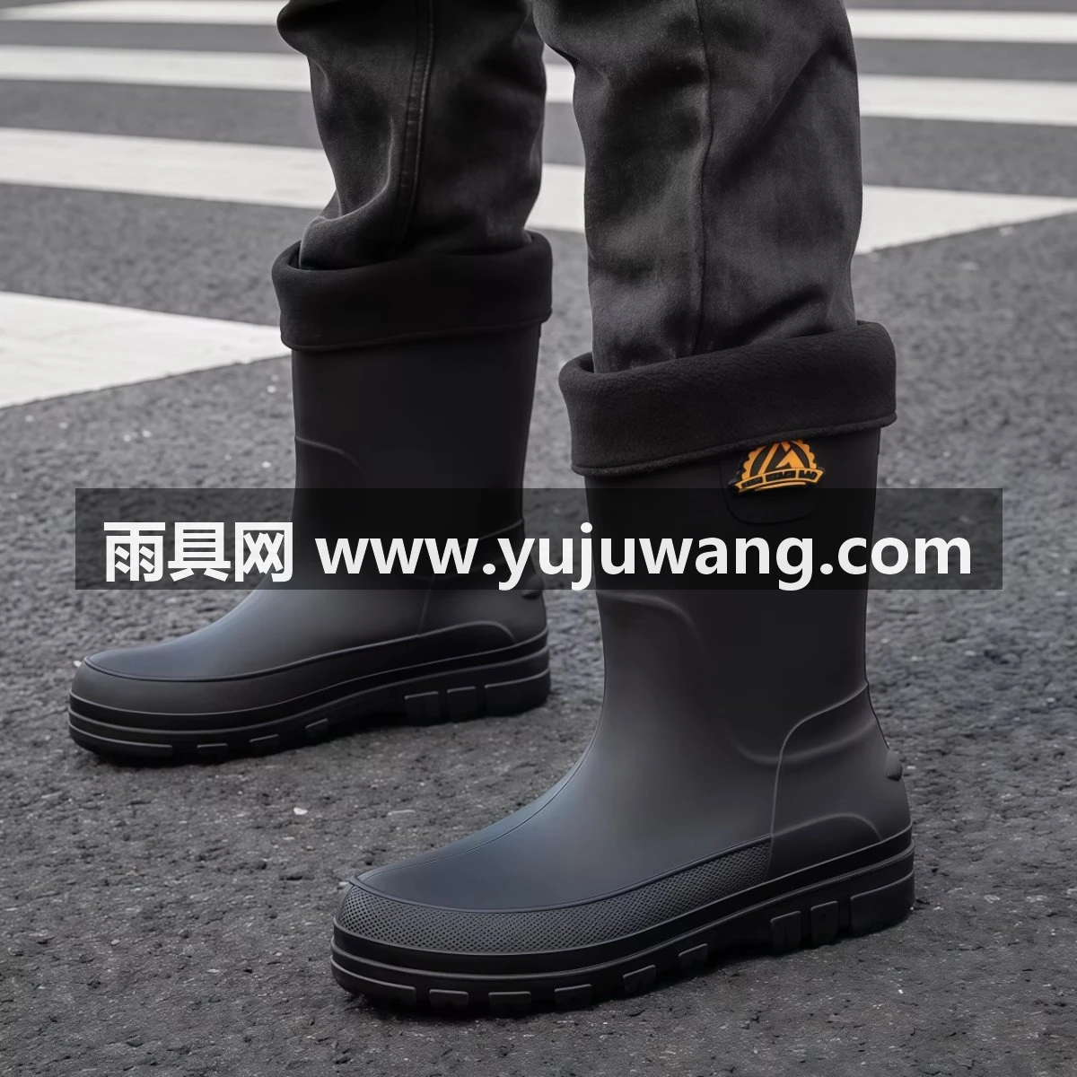 武汉雨具网·德系中筒雨鞋男款防滑防水中筒雨靴秋冬加棉洗车工作胶鞋钓鱼水鞋·产品图2