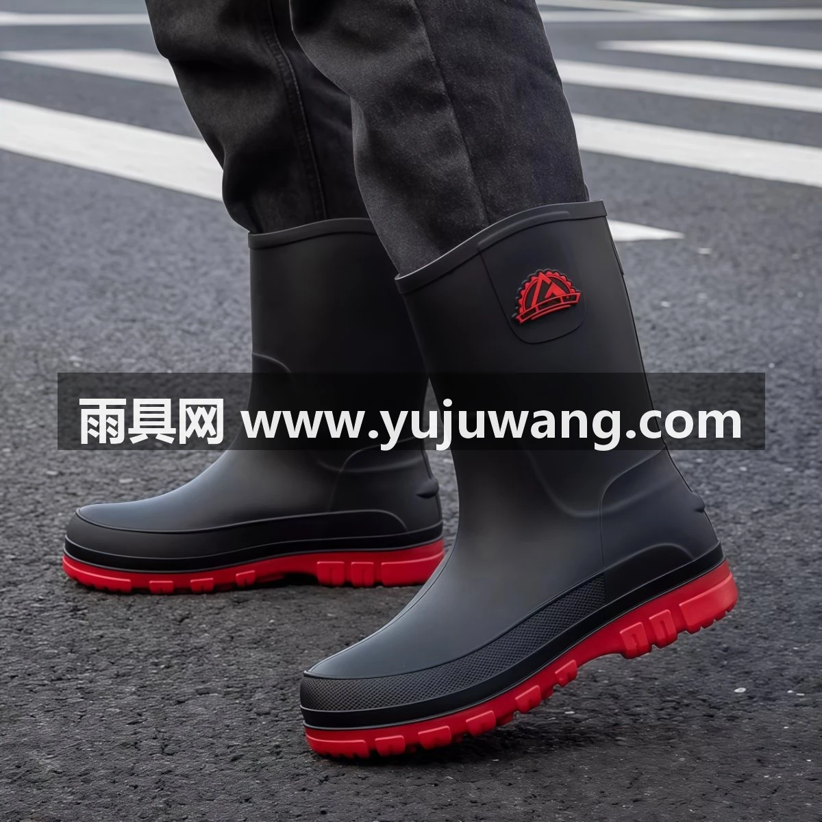 武汉雨具网·德系中筒雨鞋男款防滑防水中筒雨靴秋冬加棉洗车工作胶鞋钓鱼水鞋·产品图3