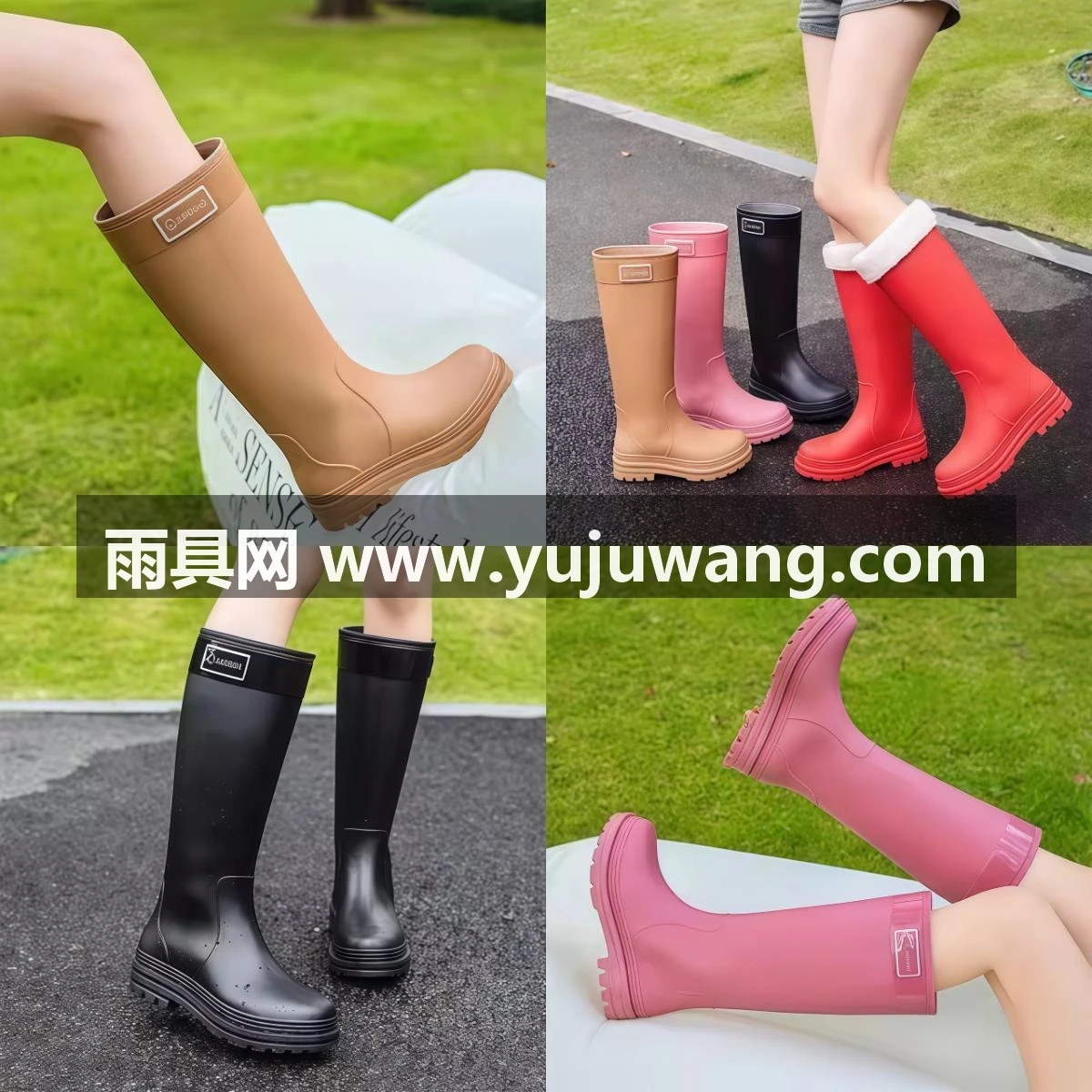 武汉雨具网·高筒雨鞋女款成人38厘米过膝雨靴防水防滑时尚外穿胶鞋水鞋加绒·产品图3