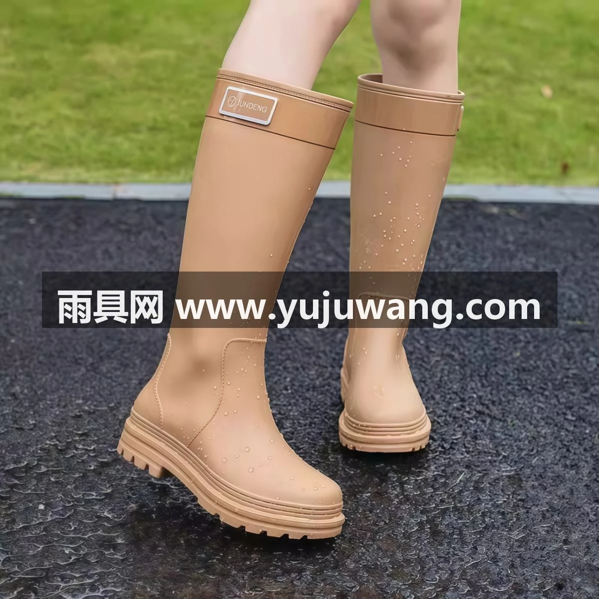 武汉雨具网·高筒雨鞋女款成人38厘米过膝雨靴防水防滑时尚外穿胶鞋水鞋加绒·产品图2