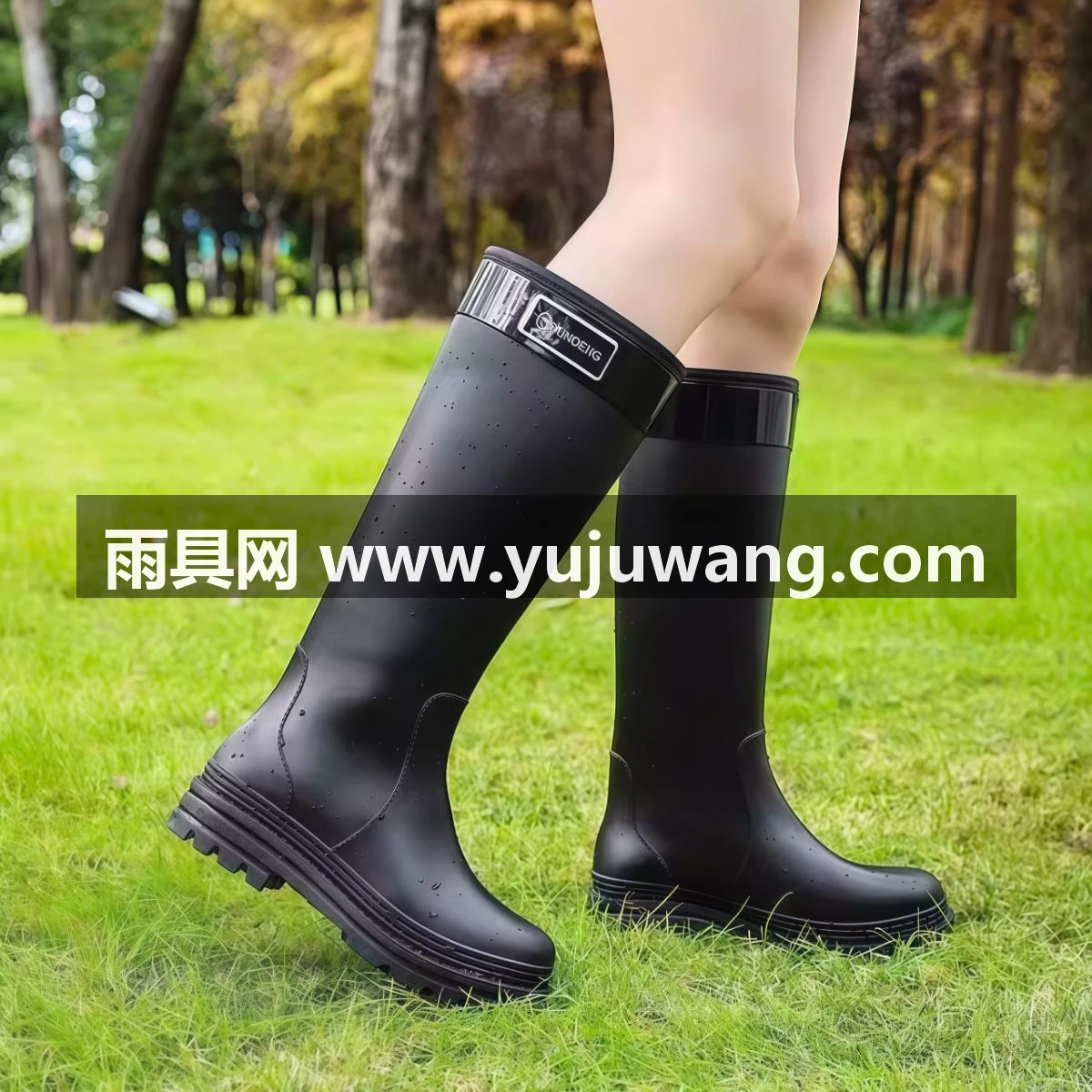 武汉雨具网·高筒雨鞋女款成人38厘米过膝雨靴防水防滑时尚外穿胶鞋水鞋加绒·产品图5