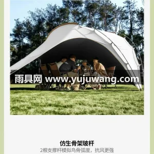 150D牛津布 · 仿生骨架玻杆 本款黑胶速开穹顶天幕帐篷二合一产品，由武 图6
