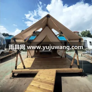 高密度牛津布 ·进口芬兰防腐实木 · 双 本款实木酒店帐篷由武汉本土大型雨伞供应服 图3