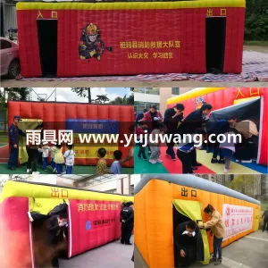 加厚牛津布 · 稳固可靠 武汉专业帐篷供应链供货充气消防演练通道帐 图2