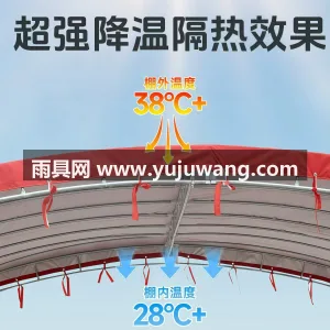 涂银篷布 · 双重缝线 · 加强镀锌钢管 本款流动酒席专用帐篷由武汉本土大型雨伞供 图4