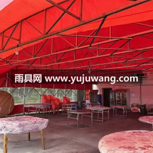 高强丝阻燃刀刮布 · 优质高强镀锌钢管 本款移动收缩推拉雨棚由武汉本土大型雨伞供 图4