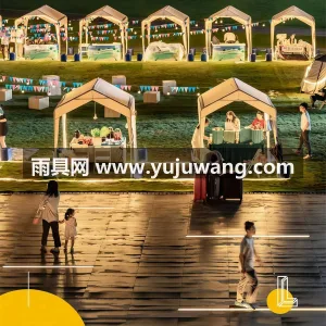 牛津布材质 · 镀锌钢管 · 一体式脚柱 本款 33 米网红集市摆摊专用帐篷，由武 图4