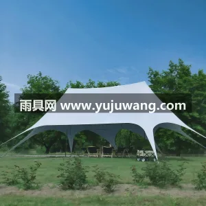 荷叶仿生拒水面料 · 珍珠白镀锌钢管 · 本款白色双顶户外遮阳天幕帐篷，由武汉本地 图3