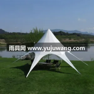 荷叶仿生拒水面料 · 珍珠白镀锌钢管 · 本款白色双顶户外遮阳天幕帐篷，由武汉本地 图6