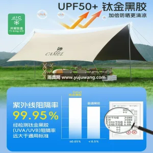 钛金黑胶牛津布 · 高密纤维基布 · 高 武汉本土大厂出品钛金黑胶天幕帐篷，专业户 图5