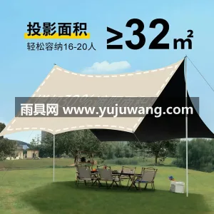 210D高支高密牛津布+加厚全遮光黑胶涂 武汉本地帐篷供应链供货黑胶天幕帐篷户外六 图3