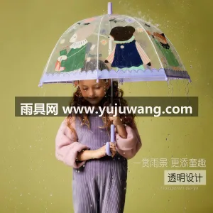 碰击布+玻纤 · 高密防水 本款儿童透明雨伞由武汉雨具供应链服务专业 图4