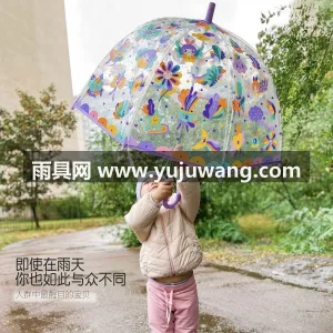 碰击布+玻纤 · 高密防水 本款儿童透明雨伞由武汉雨具供应链服务专业 图5