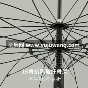 加粗铝合金伞杆 · 高密色织涤纶布 ·  本款 16 骨自动抗风暴雨伞由武汉雨具供 图2