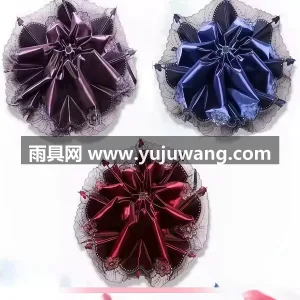 黑胶布料 · 全钢伞架 · 环形钢筘 黑胶雨伞蕾丝伞太阳伞防晒防紫外线遮阳伞女折叠手动晴