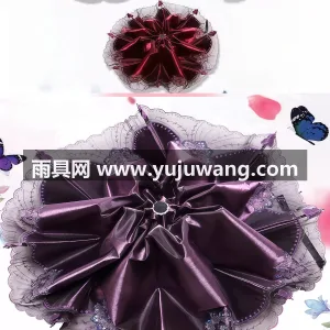 黑胶布料 · 全钢伞架 · 环形钢筘 武汉大型雨具源头供应链供货黑胶蕾丝晴雨伞 图2