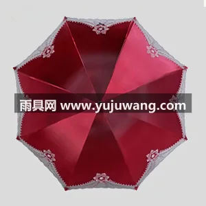 黑胶布料 · 全钢伞架 · 环形钢筘 武汉大型雨具源头供应链供货黑胶蕾丝晴雨伞 图5
