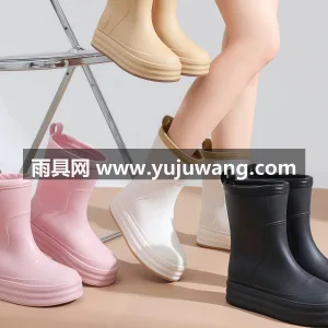 PVC材质 · 升级收缩设计 武汉大型雨具源头供应链供货女款中筒雨鞋， 图2