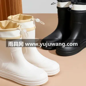 PVC材质 · 升级收缩设计 武汉大型雨具源头供应链供货女款中筒雨鞋， 图5