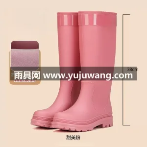 一体成型 · PVC材质 · 可拆卸棉套 武汉大型雨具源头供应链供货高筒女士雨鞋， 图6