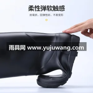 PVC材质 · 可拆卸棉套 · 一体成型 武汉大型雨具源头供应链供货男士磨砂黑雨鞋 图4