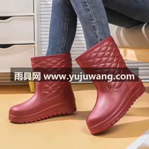 厚实绒毛内里 · EVA材质 ·  武汉大型雨具供应链供货女士冬季加绒雨鞋， 图2