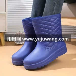 厚实绒毛内里 · EVA材质 ·  武汉大型雨具供应链供货女士冬季加绒雨鞋， 图4