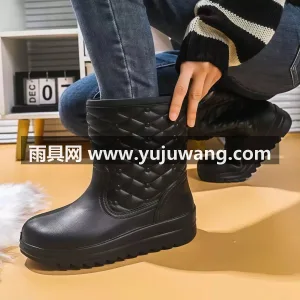 厚实绒毛内里 · EVA材质 ·  武汉大型雨具供应链供货女士冬季加绒雨鞋， 图3