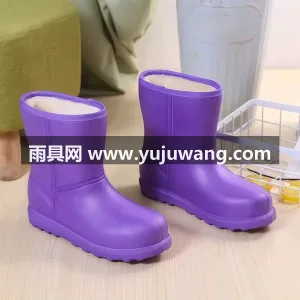 厚实绒毛内里 · EVA材质 ·  武汉大型雨具供应链供货女士冬季加绒雨鞋， 图6
