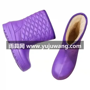 厚实绒毛内里 · EVA材质 ·  武汉大型雨具供应链供货女士冬季加绒雨鞋， 图5