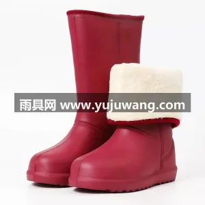 环保EVA材质 · 加绒保暖内里 · 一 武汉大型雨具供应链供货女款加绒雨鞋，专为 图5