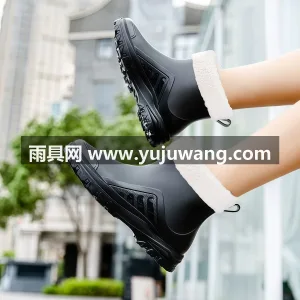 可拆卸加绒内胆 · PVC材质 · 防滑 武汉大型雨具供应链供货德系精工女款雨鞋， 图4