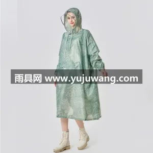 聚酯纤维 · 轻薄透气暴雨级防水 雨衣成人男女长款户外徒步旅游骑行背包反光雨披复古元