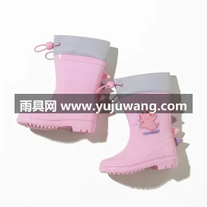 优质PVC面料 · 波浪式防滑鞋底 武汉大型雨具供应链供货女孩款儿童雨鞋，酷 图4