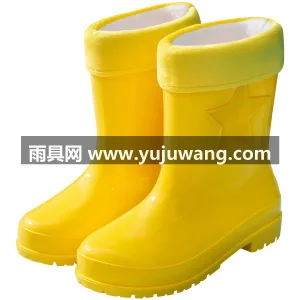 PVC材质 · 可拆卸棉套 · 条纹防滑 武汉大型雨具供应链供货儿童雨鞋，男童女童 图3