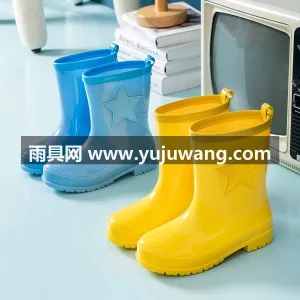 PVC材质 · 可拆卸棉套 · 条纹防滑 武汉大型雨具供应链供货儿童雨鞋，男童女童 图2