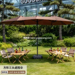 250G加厚防水涤纶布 · 伞骨加粗铝合 武汉专业雨具厂家直销三头中柱户外太阳伞， 图5