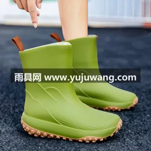 一体成型 · PVC材质 · 防滑纹路  武汉大型雨具供应链供货男款中筒加绒雨鞋， 图6
