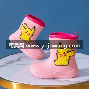 EVA材质 · 可拆卸棉套 · 轮胎式防 武汉大型雨具供应链供货皮卡丘主题儿童雨鞋 图5
