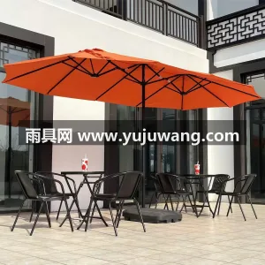 加粗铁合金/铝合金伞柱 · 高韧性玻纤伞 武汉本地雨伞供应链服务供应白色双头户外遮 图3