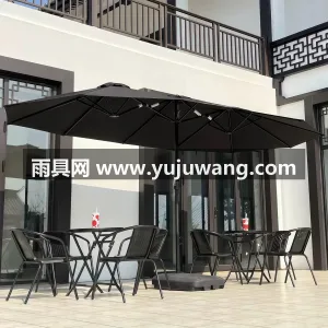 加粗铁合金/铝合金伞柱 · 高韧性玻纤伞 武汉本地雨伞供应链服务供应白色双头户外遮 图2