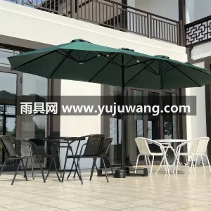 加粗铁合金/铝合金伞柱 · 高韧性玻纤伞 武汉本地雨伞供应链服务供应白色双头户外遮 图5