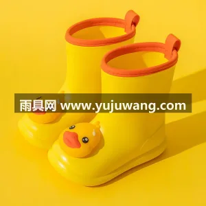 一体成型 · 加深防滑底纹 · PVC材 武汉大型雨具供应链供货爆款小黄鸭儿童雨鞋 图3