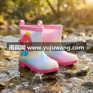 PVC材质 · 硅胶鞋底 · 防撞鞋头 武汉大型雨具供应链供货公主风女童雨鞋，专 图5