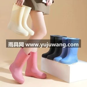 雨鞋中筒新款防水防滑耐磨加厚水靴套鞋女款时尚外穿厨房胶鞋